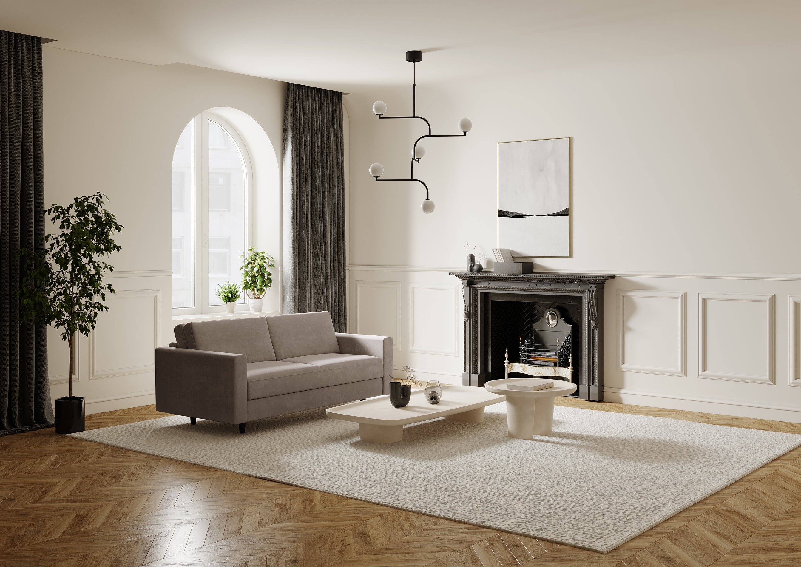 hailie - Canapé velours beige