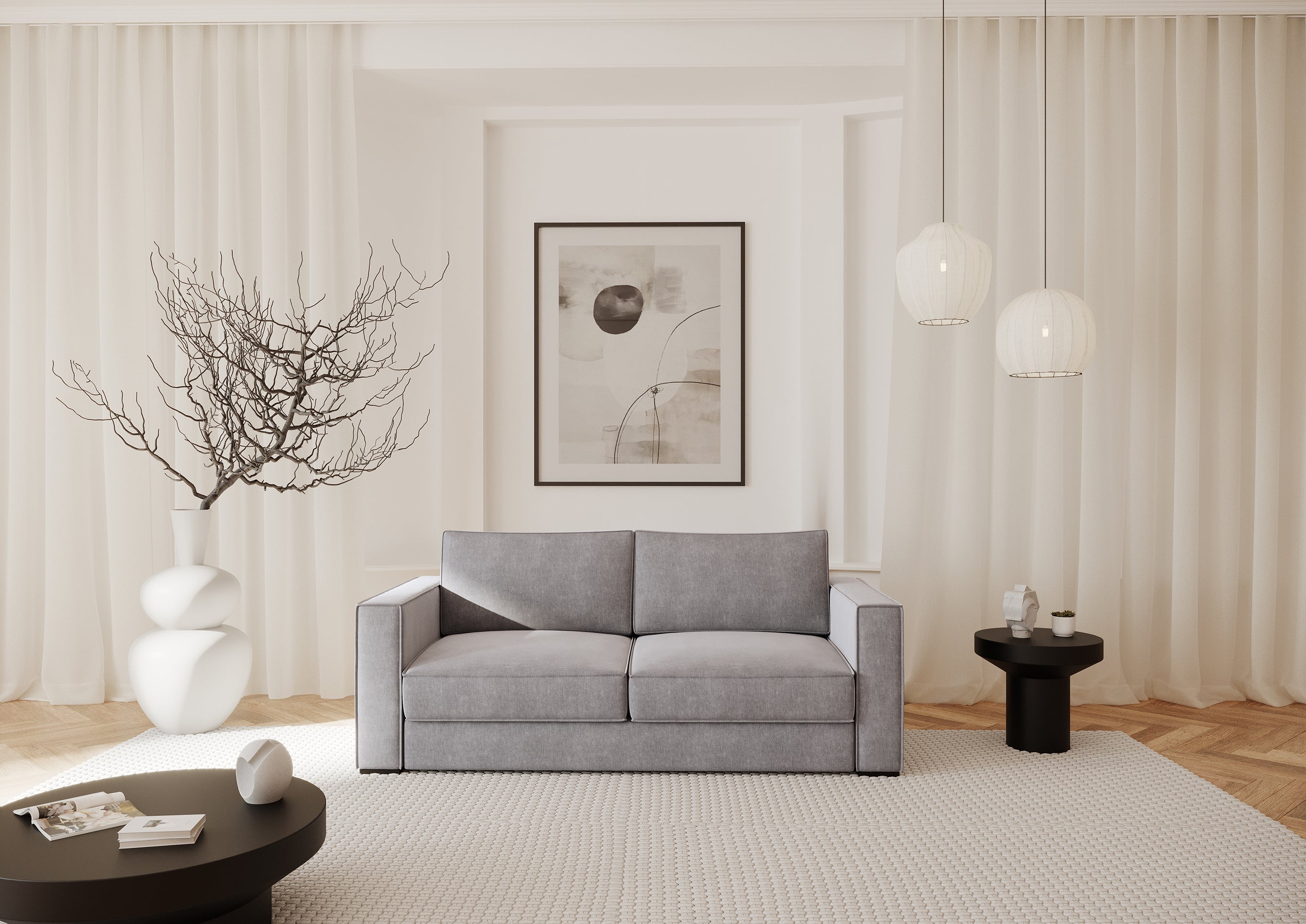lexy - Canapé velours Gris