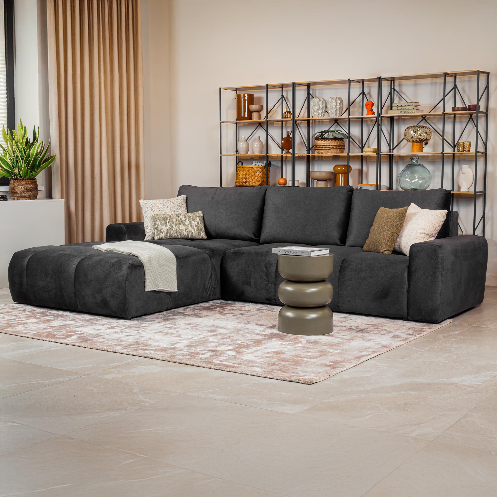 lygie - Canapé convertible velours Gris
