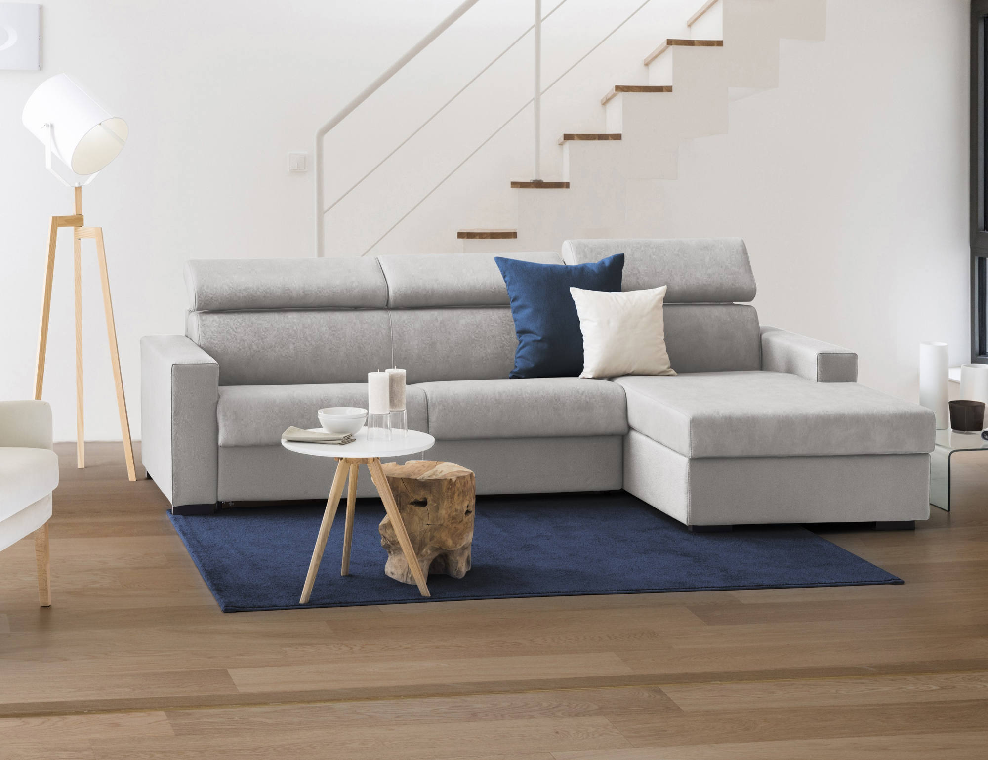aleandra - Canapé relax convertible Gris