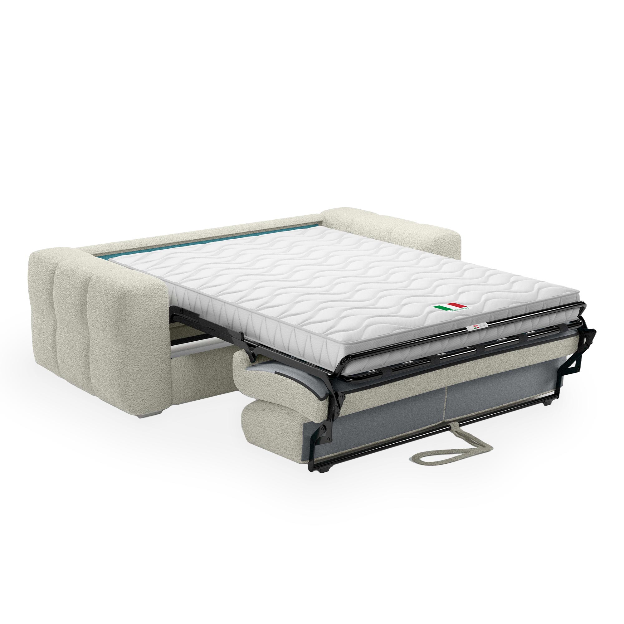 samina - Canapé convertible bouclette Beige - Vue supplémentaire 2
