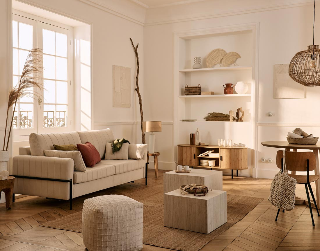 ercolano - Canapé convertible velours Beige