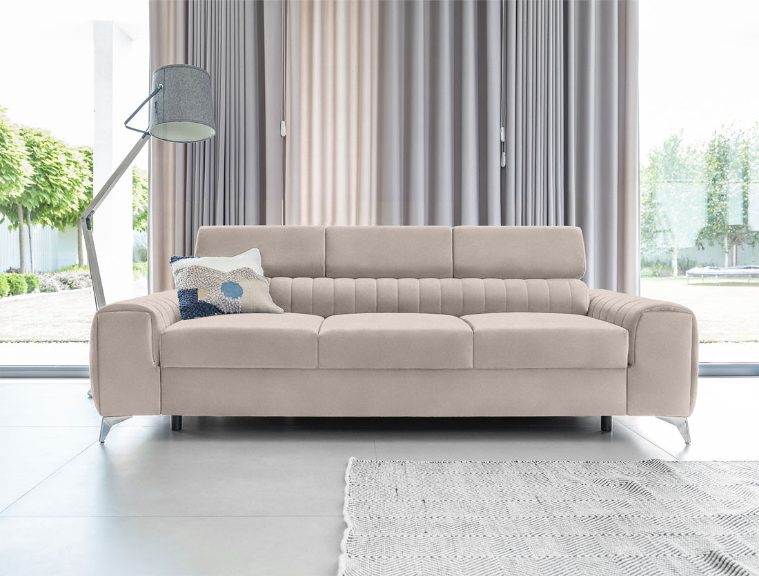 talisay - Canapé velours Beige