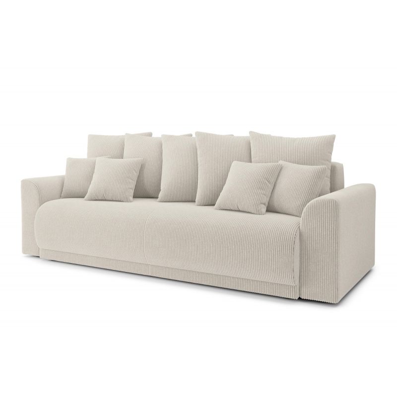 Opale - Canapé convertible velours côtelé Beige