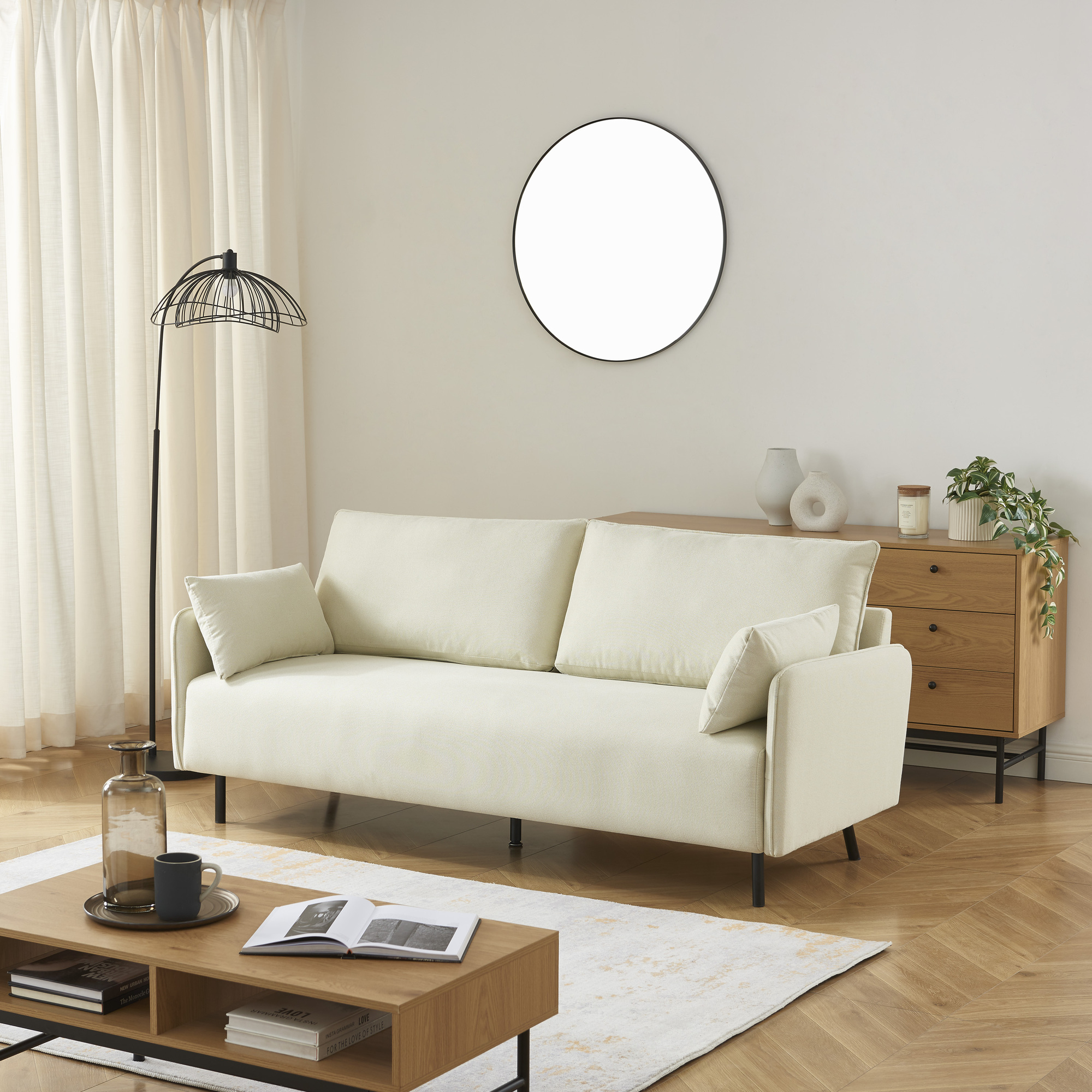 gabin - Canapé tissu chiné Beige