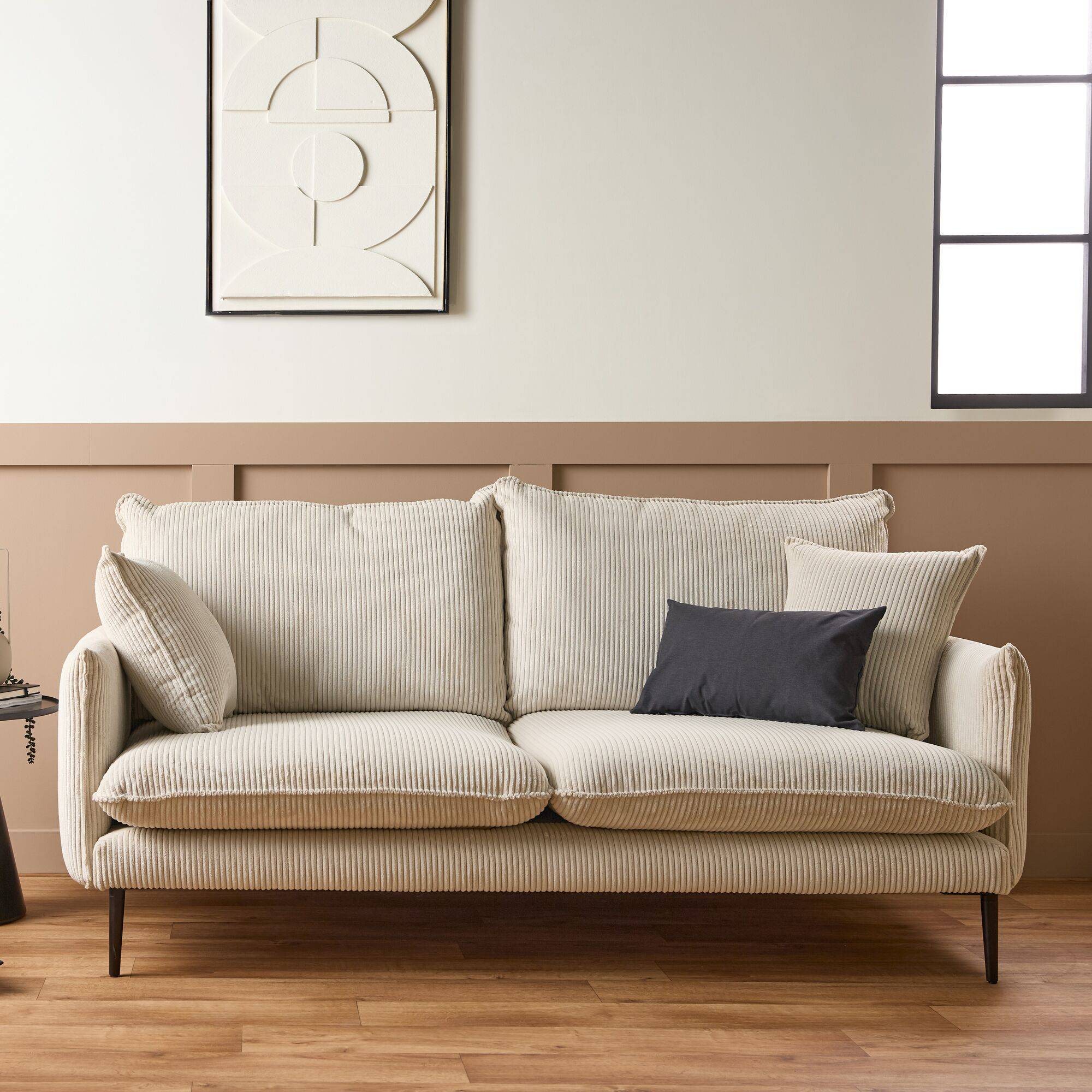 orea - Canapé velours côtelé Beige