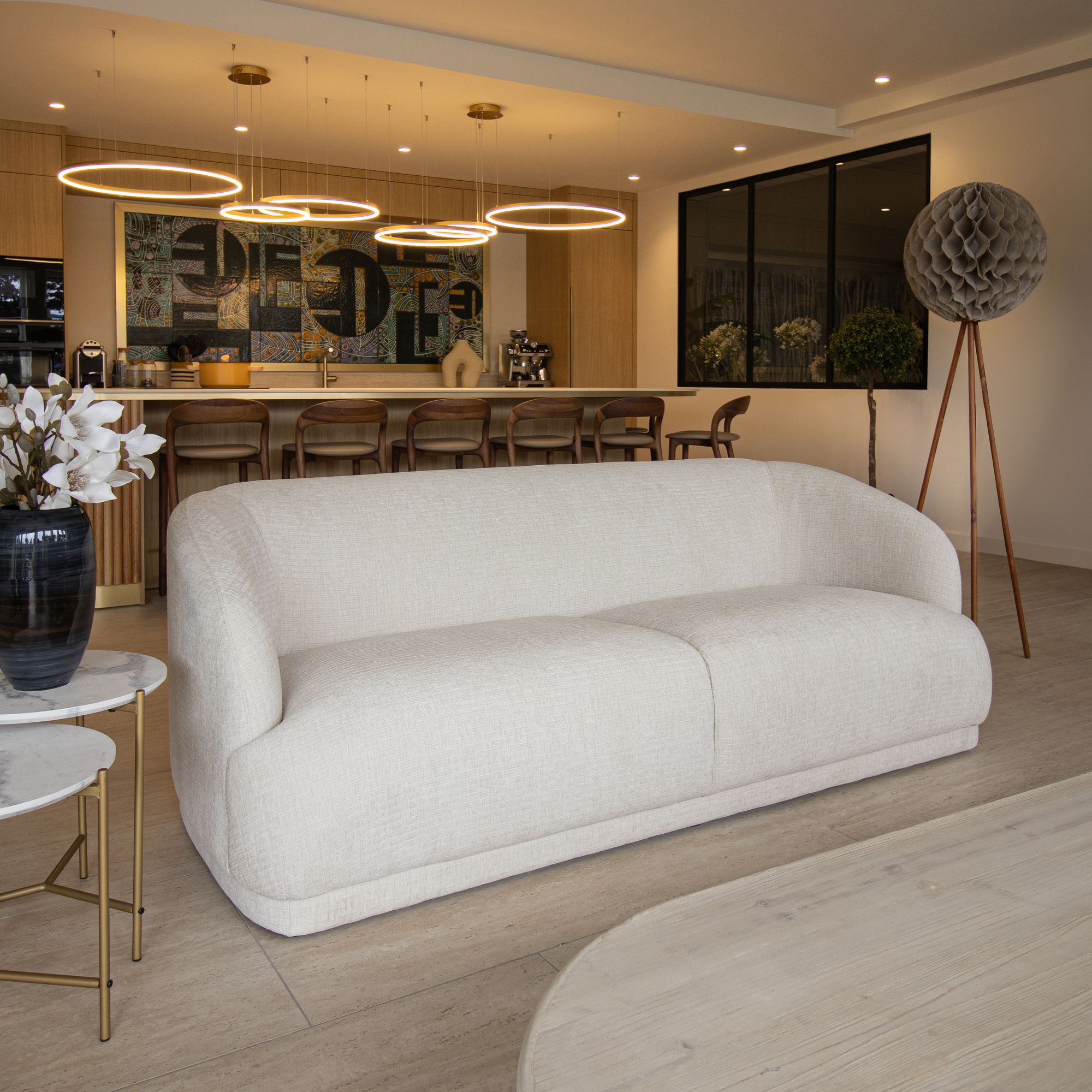 huton - Canapé velours Beige