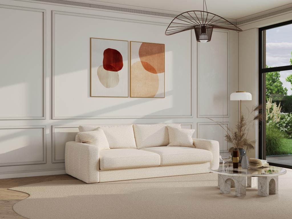 julina - Canapé tissu chiné Beige