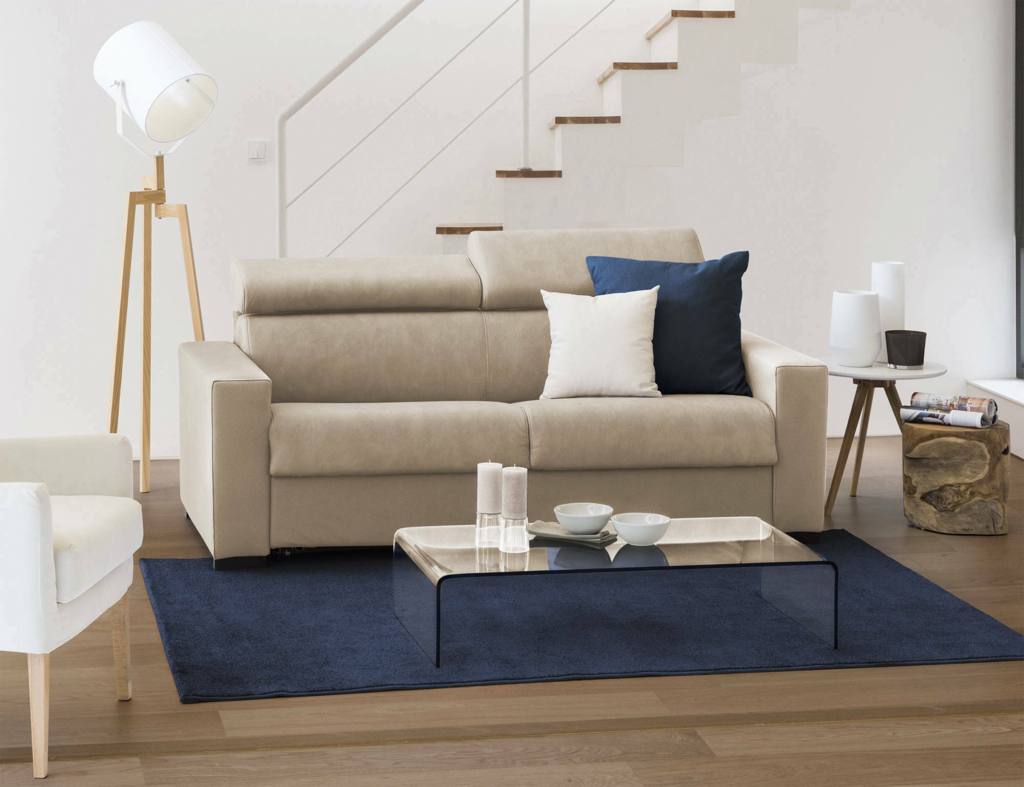 alinea - Canapé relax convertible Beige