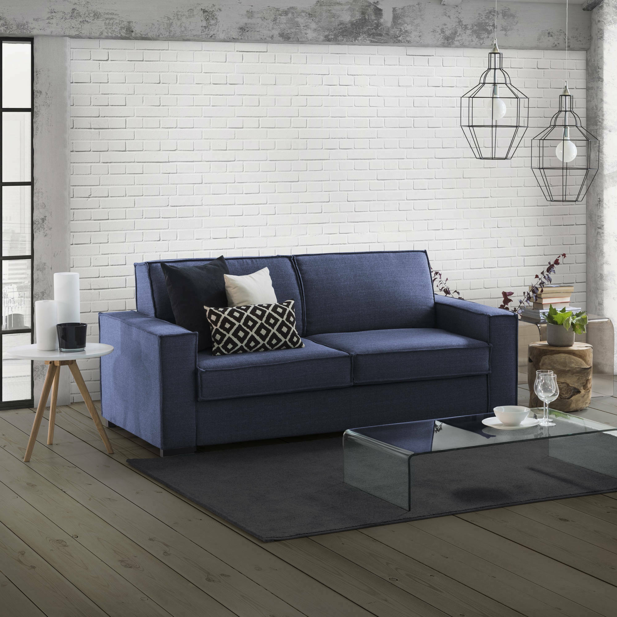 alano - Canapé convertible Bleu