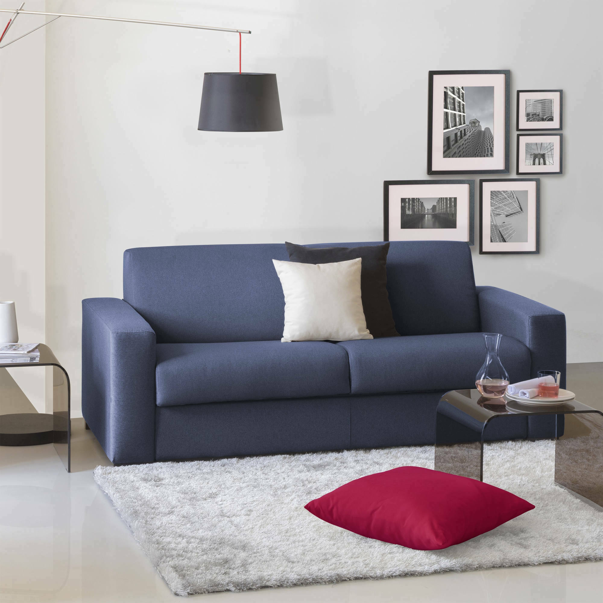 asimi - Canapé convertible Bleu