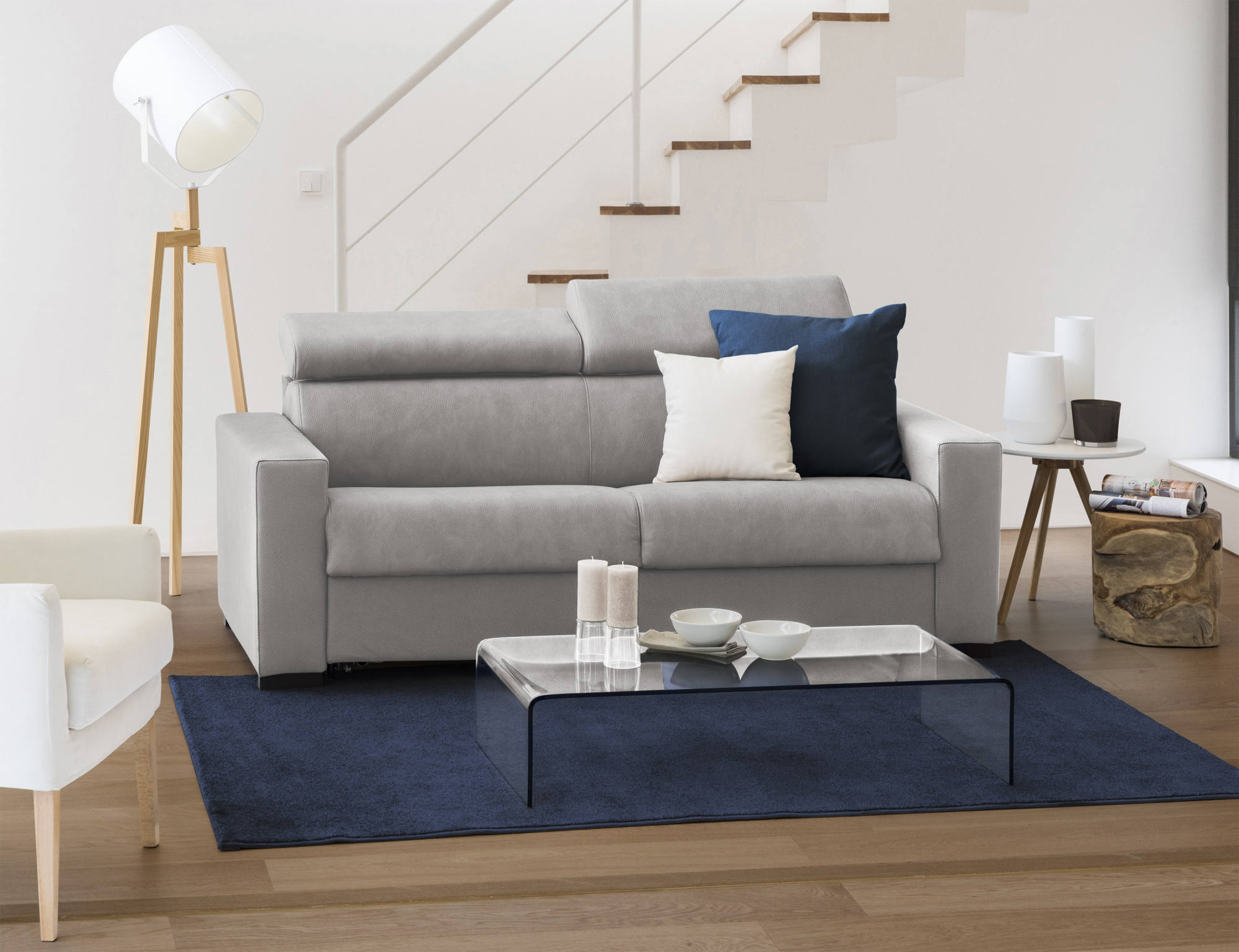 aisha - Canapé relax convertible Gris