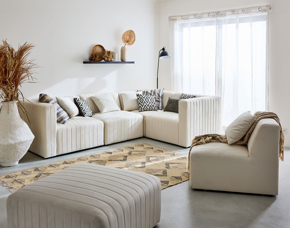 nova - Canapé velours Beige