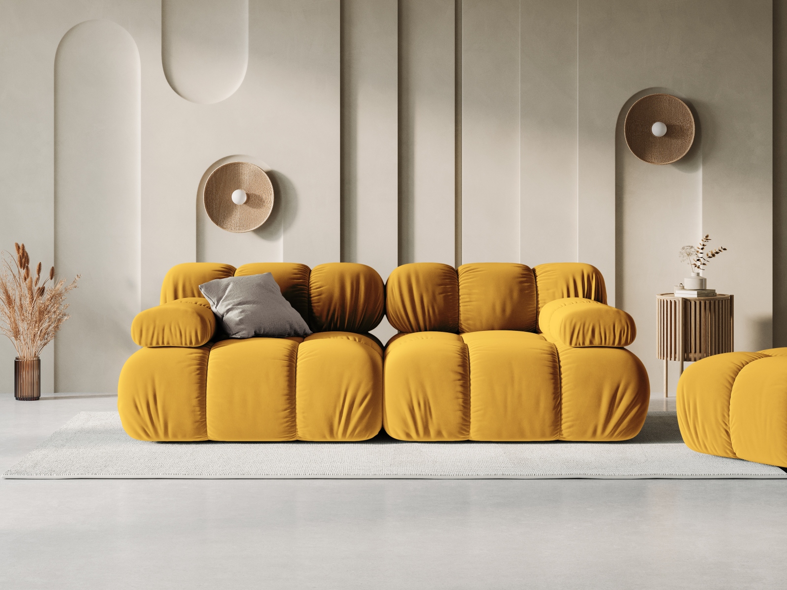 bellis - Canapé velours Jaune