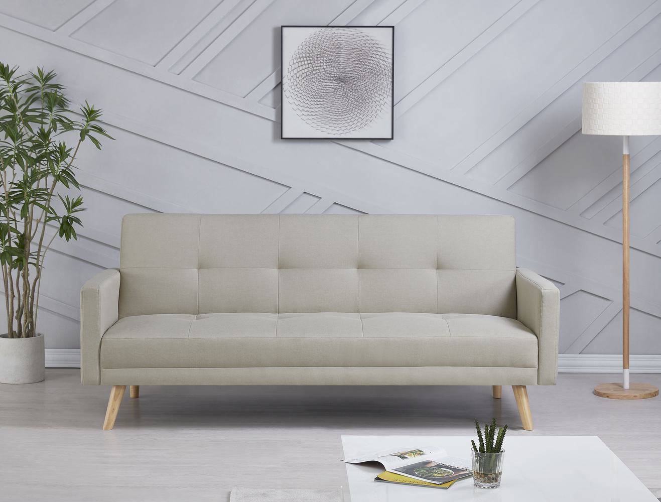 wooden - Canapé convertible Beige