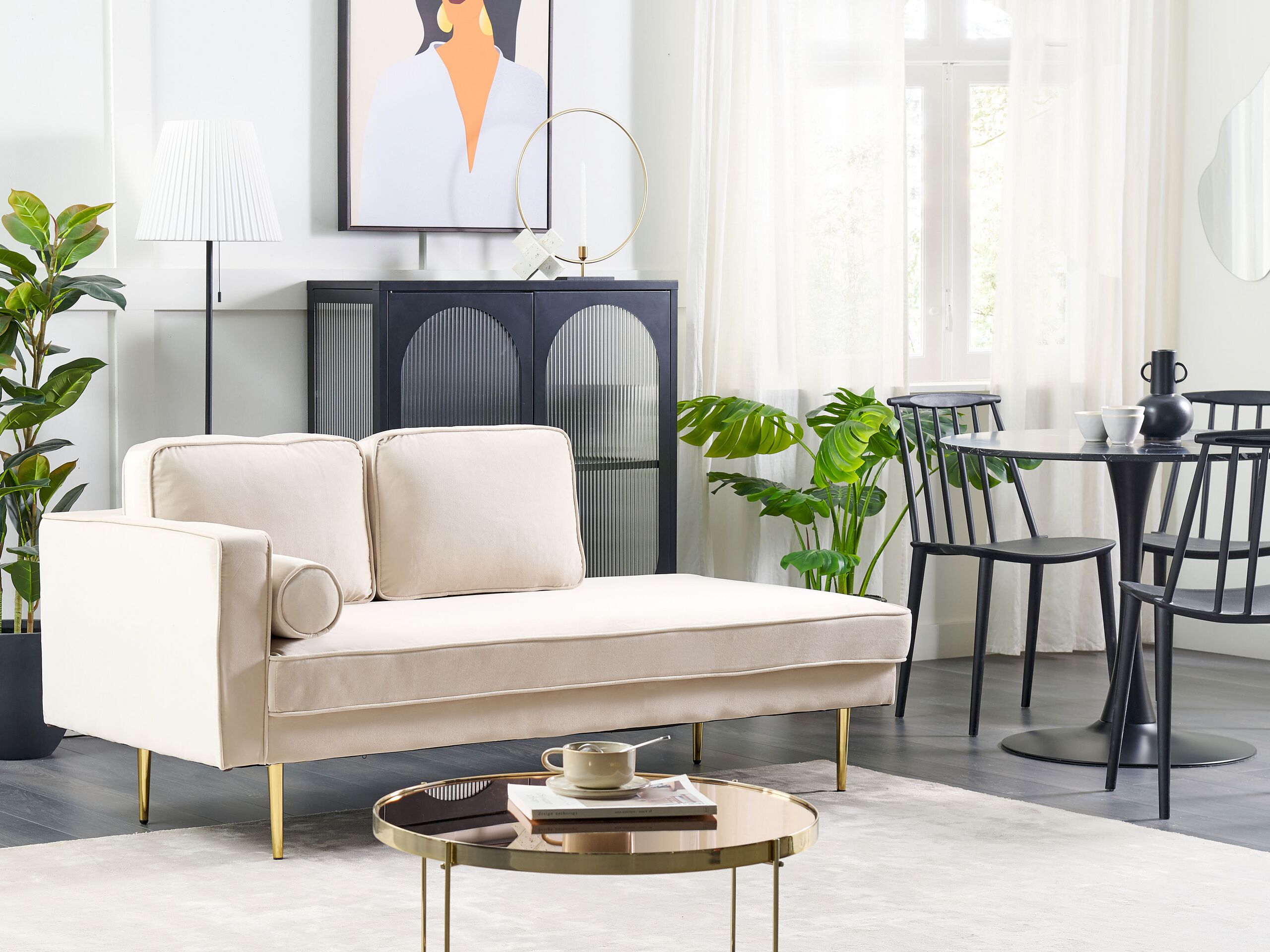 miramas - Canapé velours Beige