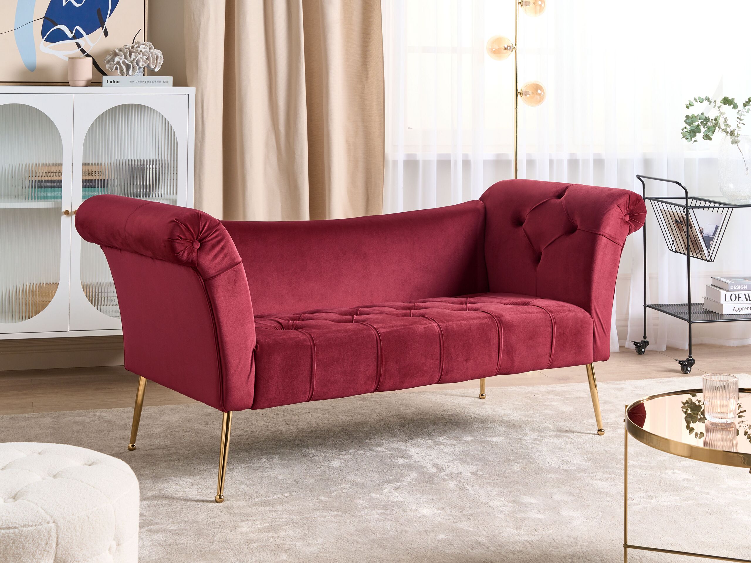 nantilly - Canapé velours Rouge