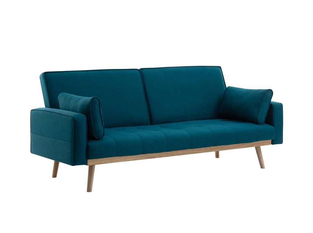 Canapé droit KENT convertible style scandinave 3 places en tissu