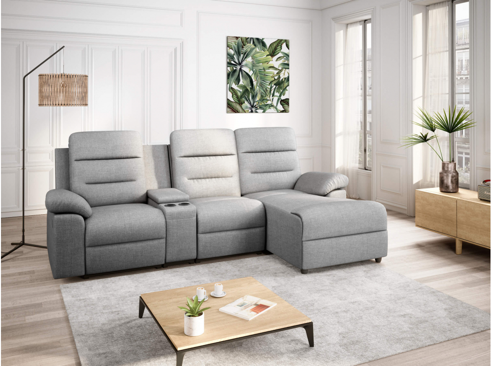 RELAXXO - Canapé d'angle de Relaxation ZOÉ avec chargeur sans fil