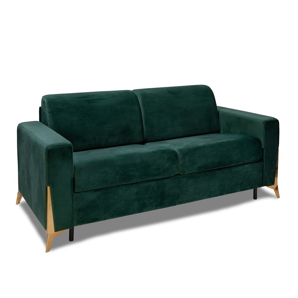 Canapé lit CLUB DELUXE convertible EXPRESS 140cm cuir taupe matelas 16 cm