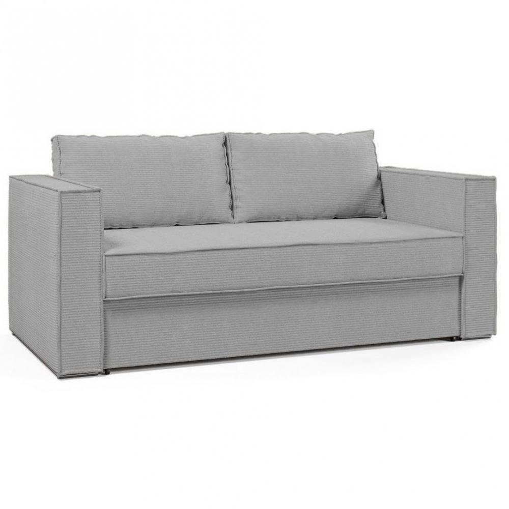 Canapé convertible EXPRESS COURBEVOIE 140 cm matelas 16 cm pieds luge tissu tweed twist beige