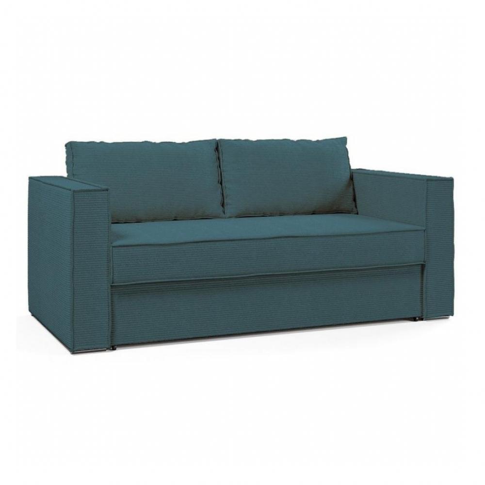 Canapé lit CLUB DELUXE convertible EXPRESS 120 cm cuir taupe clair matelas 16 cm