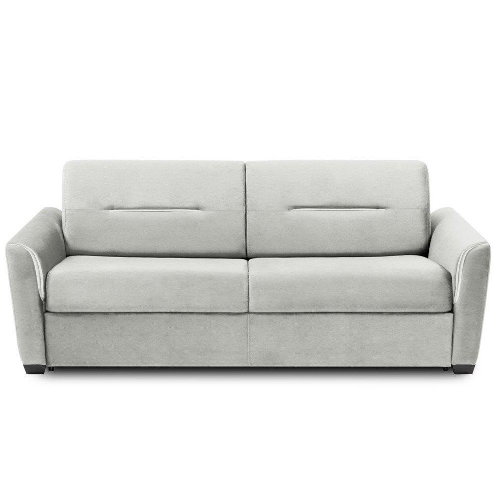 Canapé convertible express REAUMUR 160cm sommier lattes matelas 16cm velours rouge