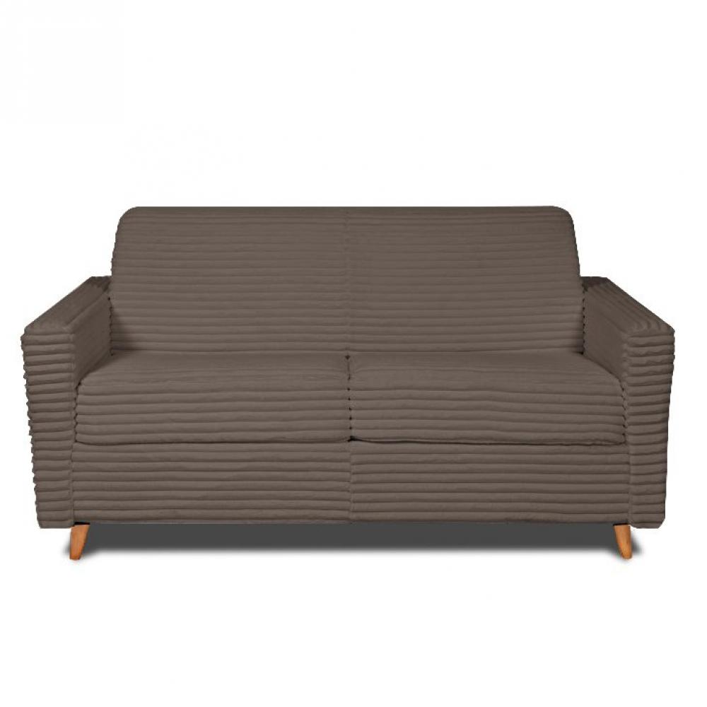 Canapé convertible EXPRESS PRATICO sommier lattes 120 cm matelas 18 cm tissu bouclettes loop beige