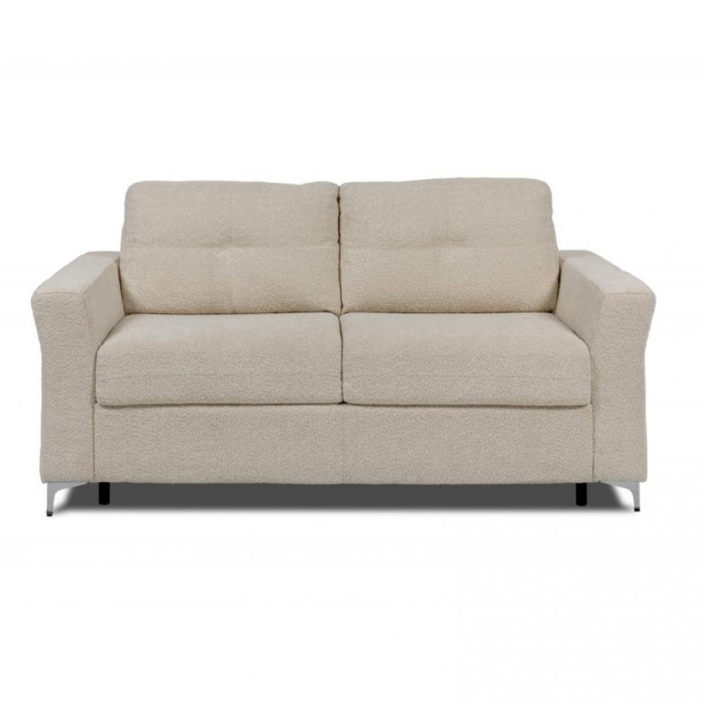 Canapé convertible express 160 NICE  matelas mémory 20 cm sommier lattes Twist crème