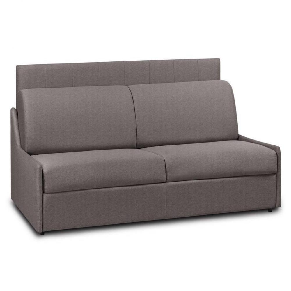 Canapé convertible EXPRESS HYÈRES sommier lattes 160 cm matelas 20 cm tissu bouclettes loop beige