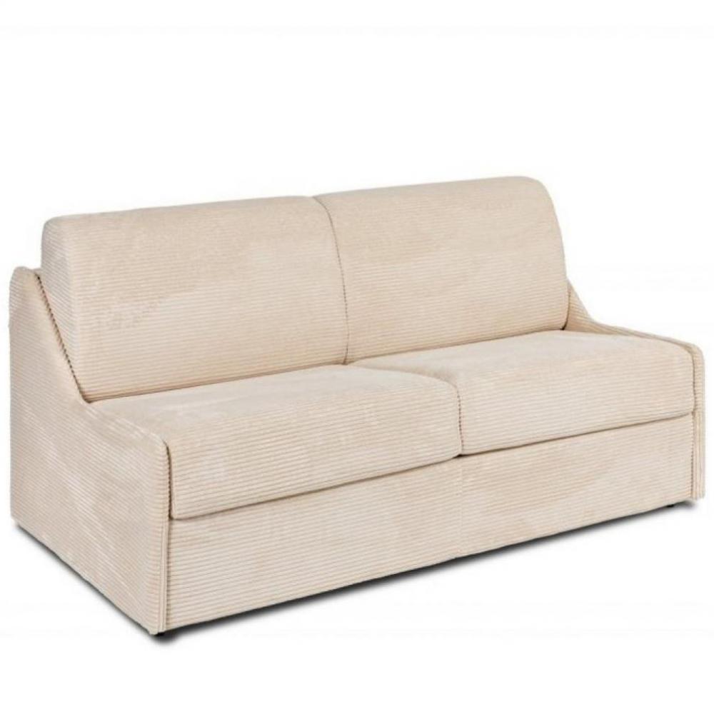 Canapé lit express CENTER SUPRA 160cm métal matelas DUNLOPILLO® mémoire de forme 16 cm tissu tweed luna vert lime