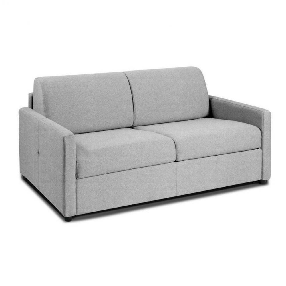 Canapé convertible EXPRESS CANBERRA 160cm matelas 16cm bicolore microfibre crème et marron