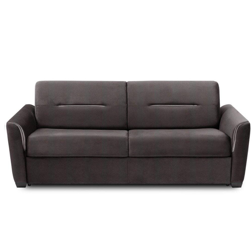 Canapé convertible EXPRESS AMAZONE 140cm matelas 16cm  sommier lattes cuir vachette marron