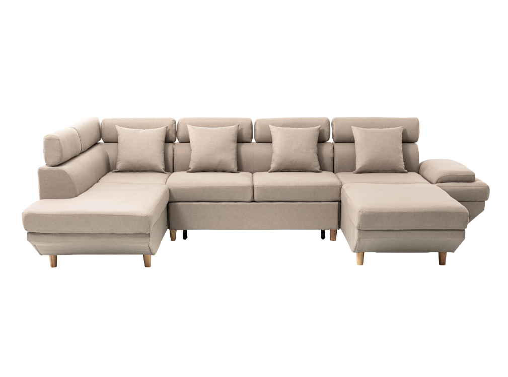 Canapé d'Angle Panoramique MAIA Convertible en Tissu
