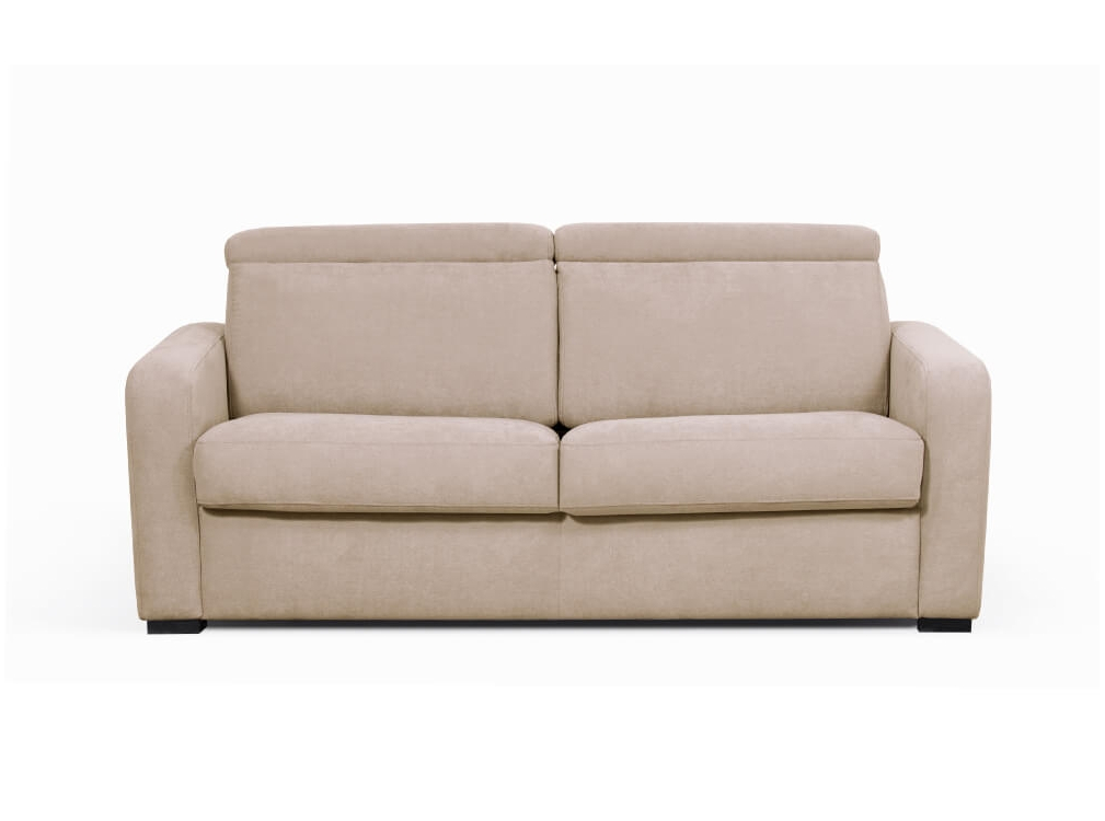 Canapé Convertible Express 3 places CAMILA en Tissu - Matelas 140x190x13 cm
