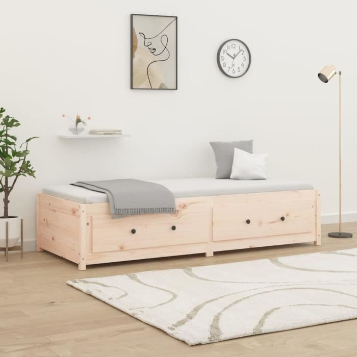 Lit de jour 80x200 cm Bois de pin massif821584