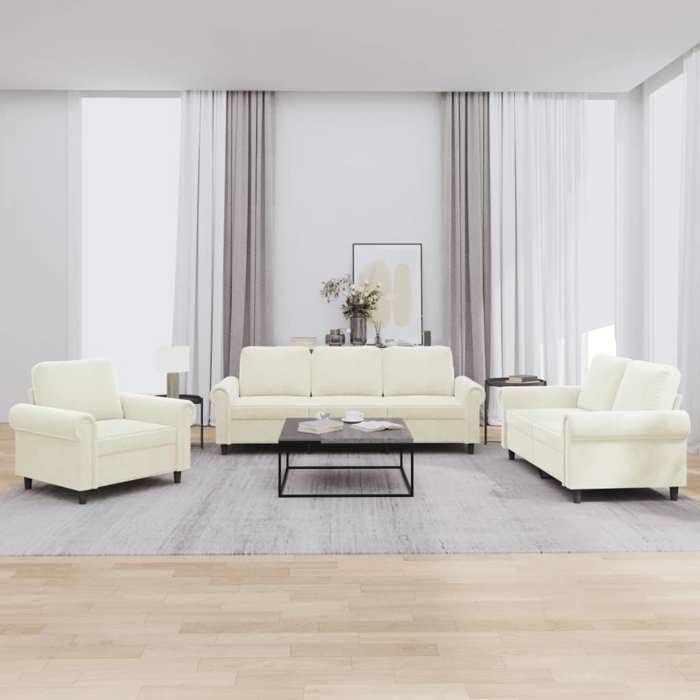 Ensemble de Canapés avec Coussins 3 pcs, Canapés avec Accoudoirs, Ensemble de Meubles, Mobilier de Salon, Moderne, 3202178
