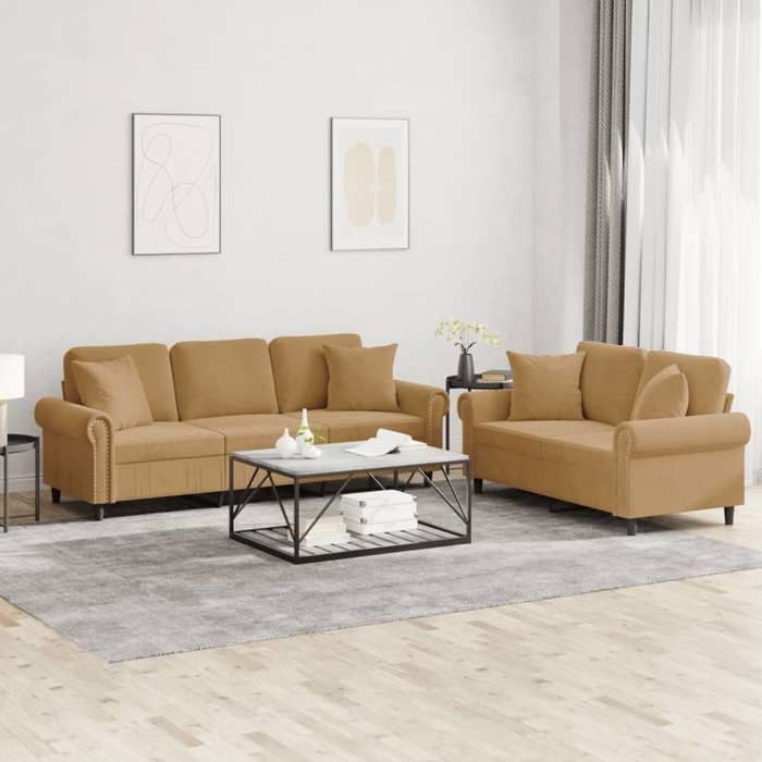 Ensemble de Canapés avec Coussins 2 pcs, Canapés avec Accoudoirs et Dossier, Ensemble de Meubles, Mobilier de Salon, 3202277