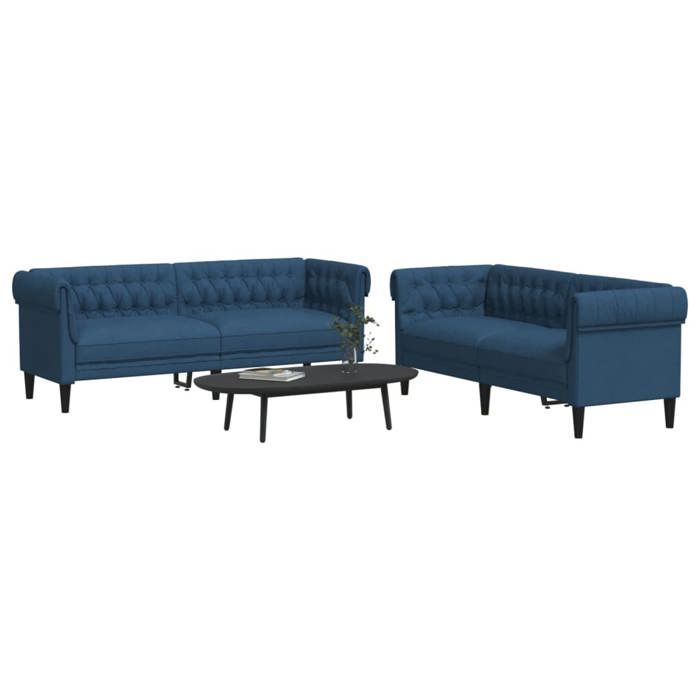 Ensemble de canapés 2 pcs bleu tissu, canapé, siège de canapé, canapé relax, canapé confort, fauteuil de télévision 3209206