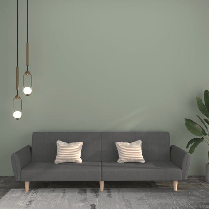 Canapé-lit à 2 places gris clair tissu 375852