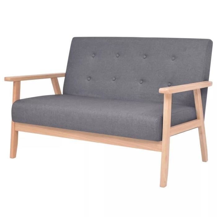 Canapé à 2 places Tissu Gris foncé 244652