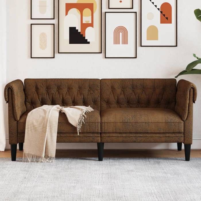 Canapé Chesterfield 2 Places, Chaise avec Accoudoirs et Dossier, Siège avec Pieds, Fauteuil TV de Salon, Moderne, 372555