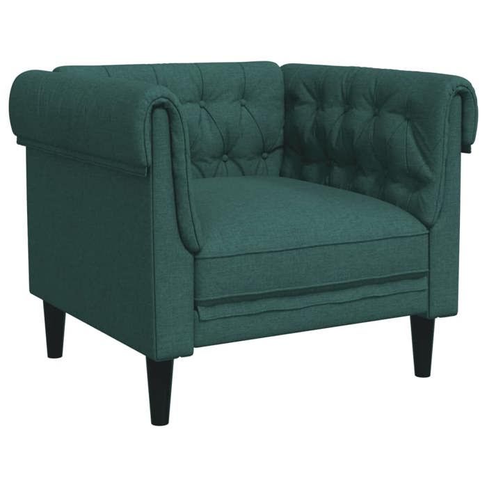 UU Canapé Chesterfield à Salon moderne,Fauteuil, vert foncé tissu,78,5x74,5x74,5 cm CHY6022433