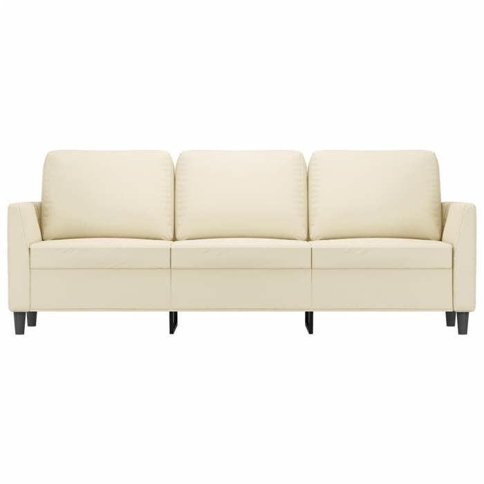 Sofa droit fixe - Clic Clac Canapé à 3 places - NEUF - Crème 180 cm Similicuir CA5096627