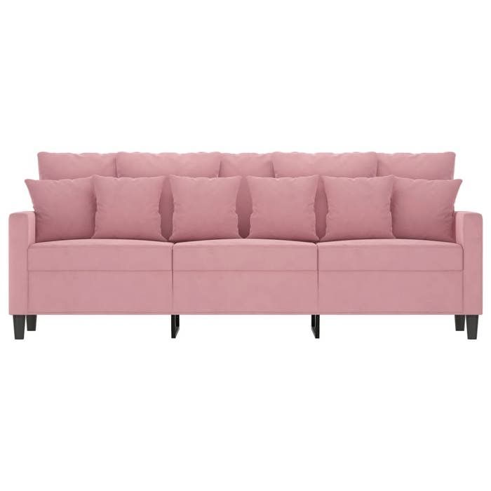 Sofa droit fixe - Clic Clac Canapé à 3 places - NEUF - Rose 180 cm Velours CA2230596