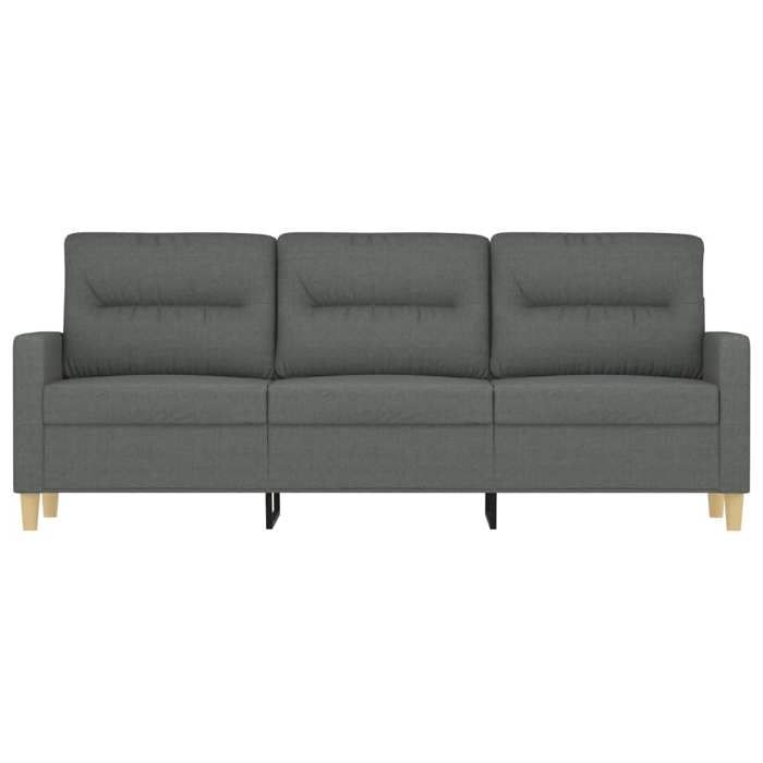 Sofa droit fixe - Clic Clac Canapé à 3 places - NEUF - Gris foncé 180 cm Tissu CA8836534