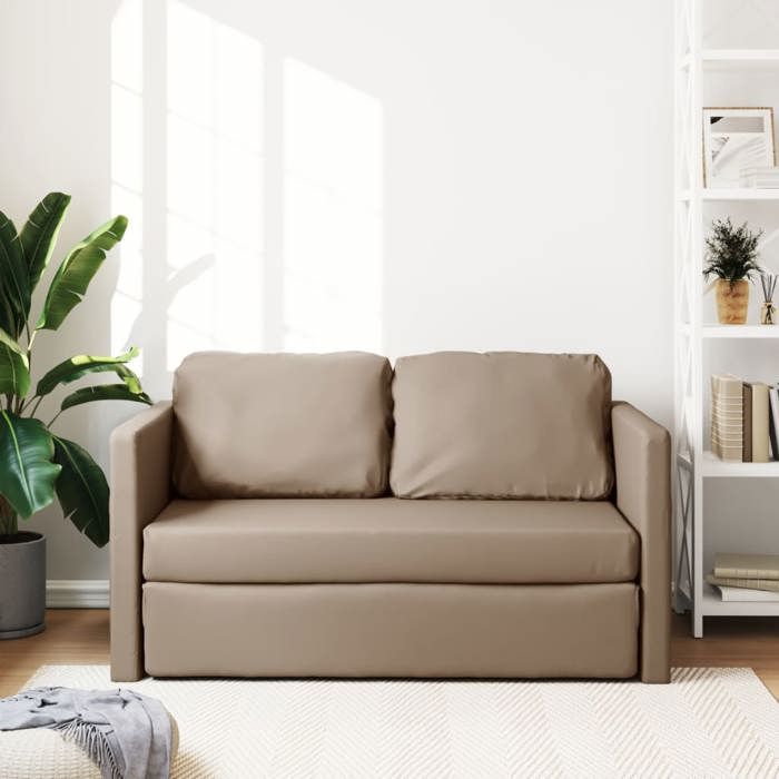 Lit de repos ,Canapé-lit 2 en 1 cappuccino 112x174x55cm similicuir SQZR615785 - BELLE MAISON DECO