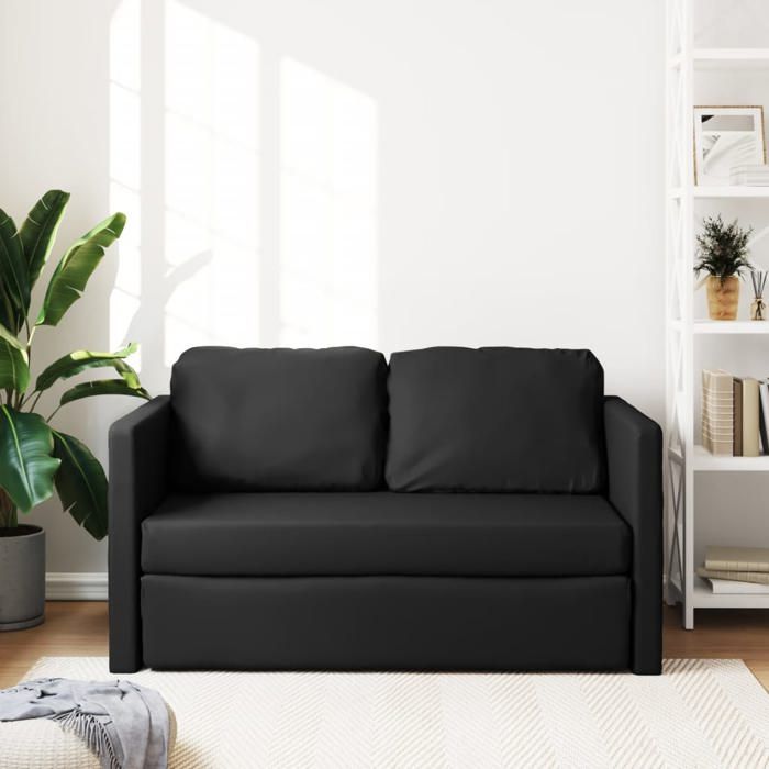 Lit de repos ,Canapé-lit 2 en 1 noir 112x174x55cm similicuir SQZR715836 - BELLE MAISON DECO
