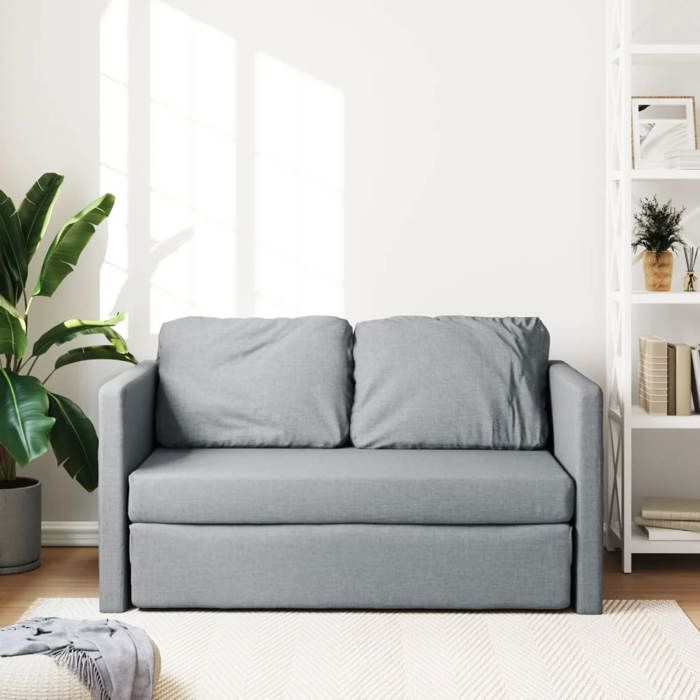 Lit de repos ,Canapé-lit 2 en 1 gris clair 112x174x55cm tissu SQZR168754 Home - Living