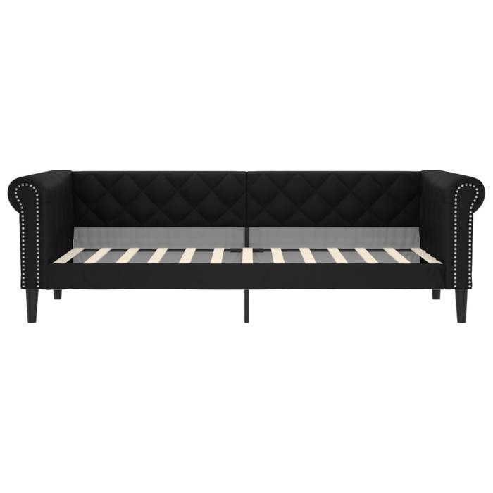 Lit banquette 2 places - Canapé/Lit de jour - multifonctionnel - noir 100x200 cm similicuir CAL5638780
